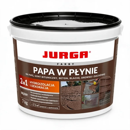 PAPA W PŁYNIE 7kg BRĄZOWA Guma na Dach Hydroizolacja i Dekoracja JURGA