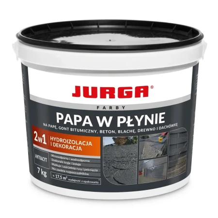 PAPA W PŁYNIE 7kg ANTRACYTOWA Guma na Dach Hydroizolacja i Dekoracja JURGA