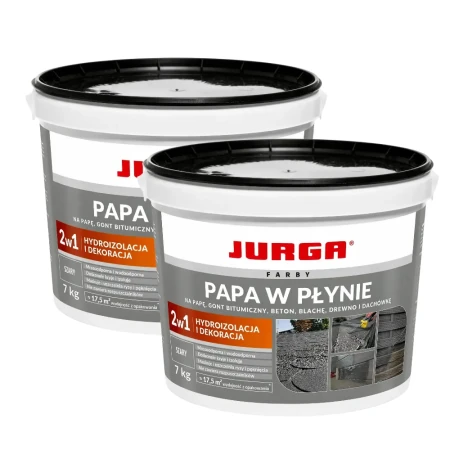 ZESTAW 2 sztuki PAPA W PŁYNIE 7kg SZARA Guma na Dach Hydroizolacja i Dekoracja JURGA