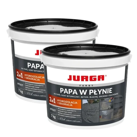ZESTAW 2 sztuki PAPA W PŁYNIE 7kg ANTRACYTOWA Guma na Dach Hydroizolacja i Dekoracja JURGA