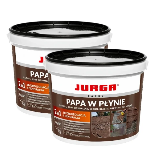 Przejdź do produktu ZESTAW 2 sztuki PAPA W PŁYNIE 7kg BRĄZOWA Guma na Dach Hydroizolacja i Dekoracja