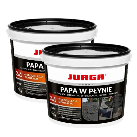 ZESTAW 2 sztuki PAPA W PŁYNIE 7kg CZARNA Guma na Dach Hydroizolacja i Dekoracja JURGA