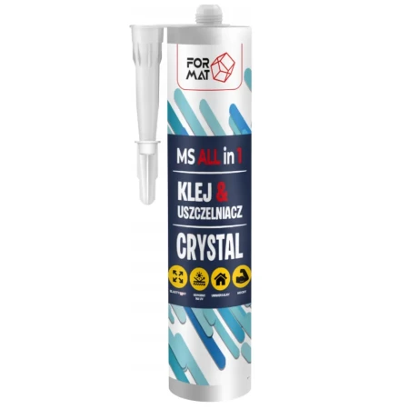 ZESTAW 12 sztuk KLEJ I USZCZELNIACZ CRYSTAL POLIMER TRANSPARENTNY 290ml FORMAT