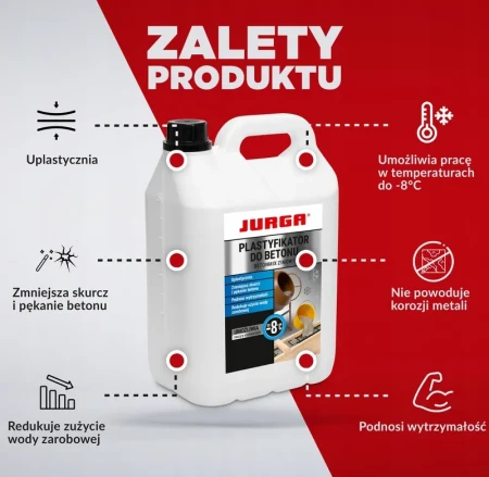 BETONMIX ZIMOWY 5L Plastyfikator do betonu na mróz (-8) JURGA