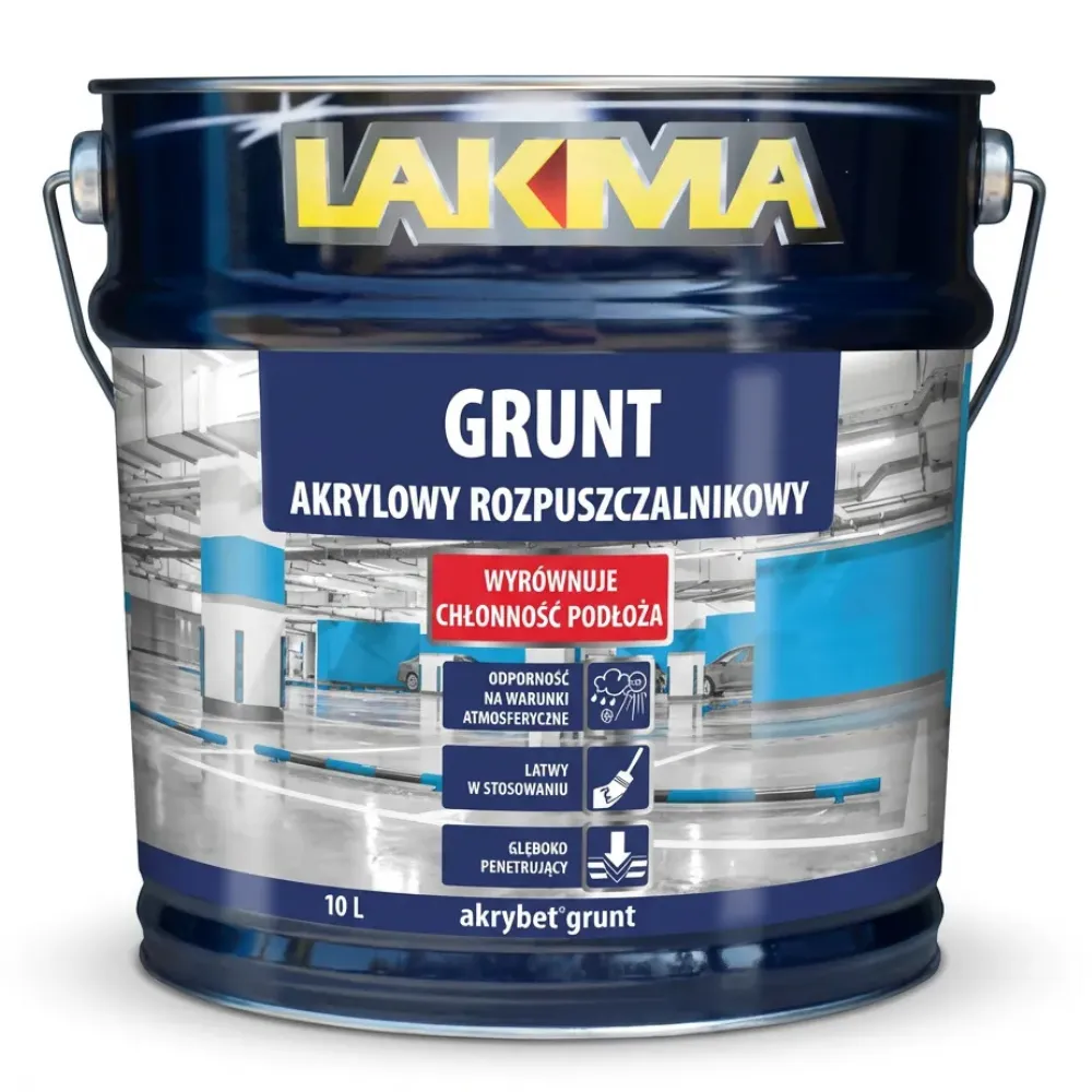 AKRYBET GRUNT LAKMA - grunt do posadzek cementowych, poprawiający przyczepność farby i wykończeń