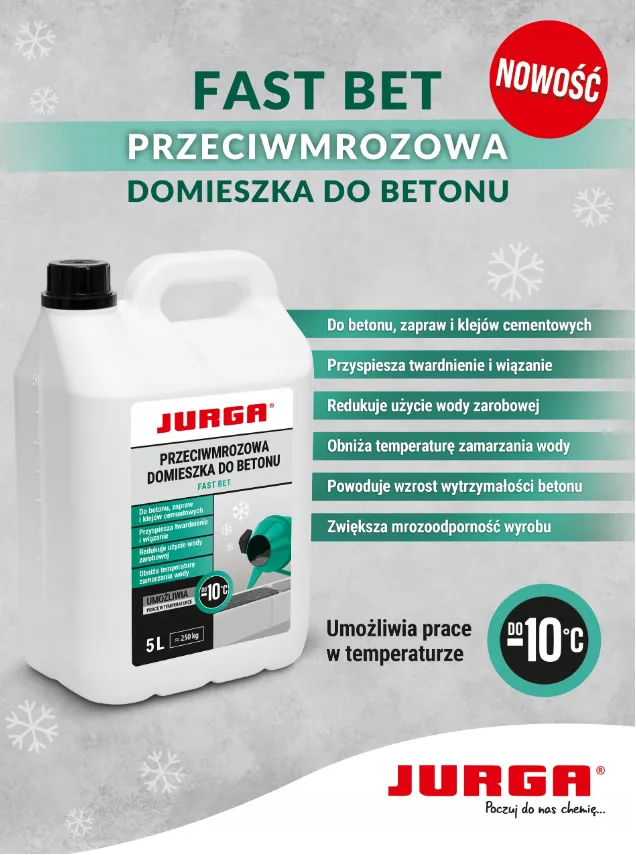 FAST BET 5L Przeciwmrozowa domieszka do betonu i klejów (-10) JURGA